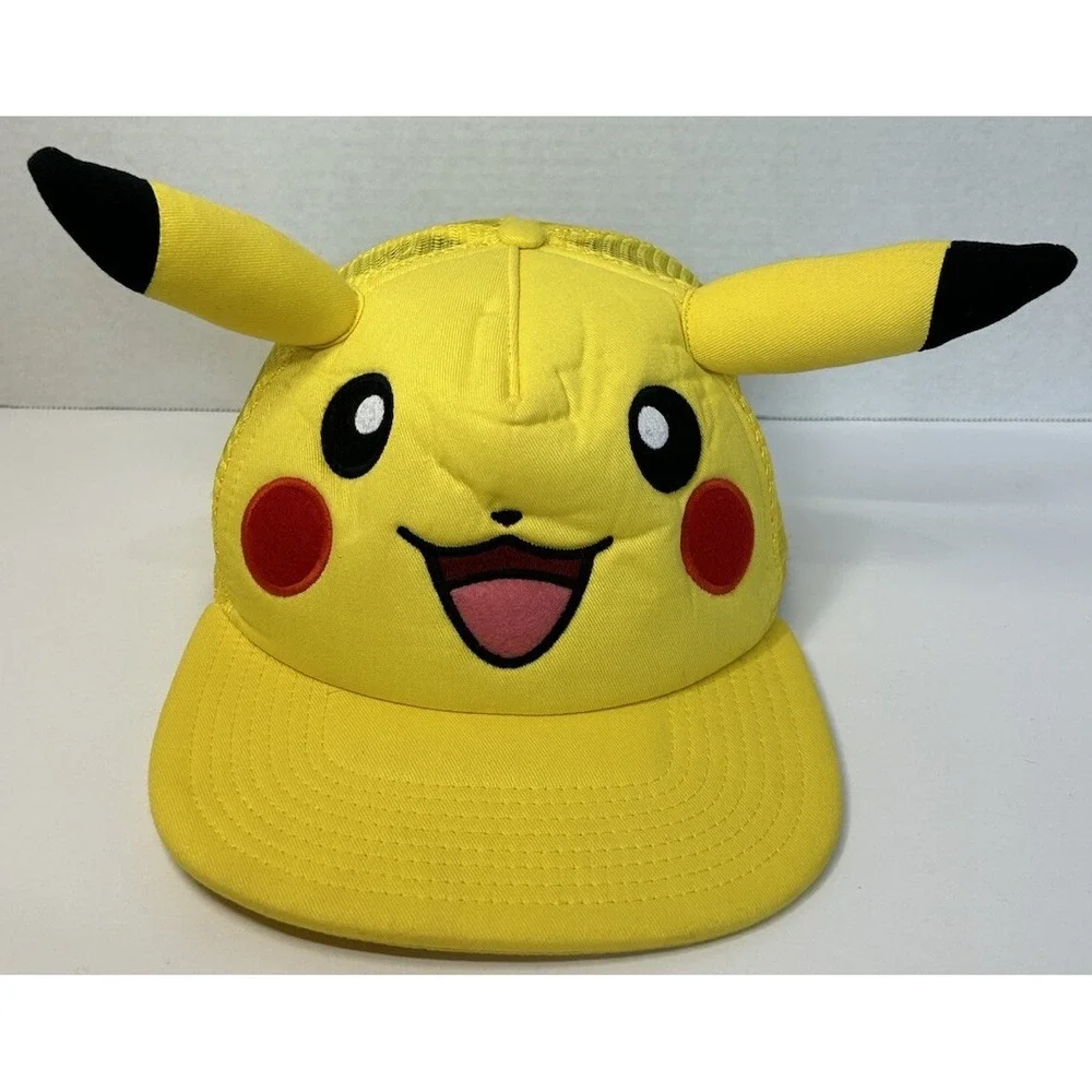 Nintendo Pokemon Pikachu Yellow Cap 3D Ears Youth‎ One Size SnapBack